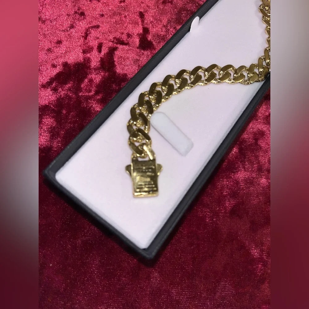 14K✨ Miami Cuban Link Chain Bracelet ✨ 21gr -Gold and Silver Bracelet